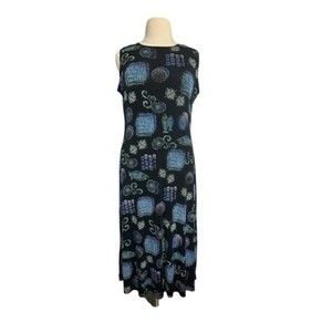 Coldwater Creek Stretch Sleeveless Maxi Dress -Tropical-Floral Abstract - XL